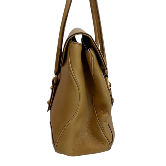 Gucci w/ COA Horsebit Chain Leather Shoulder Bag - Camel Tan - Authentic Satchel - Picture 13 of 16